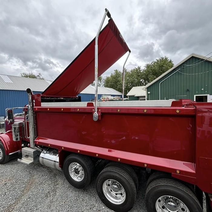 dump truck asphalt tarp system
